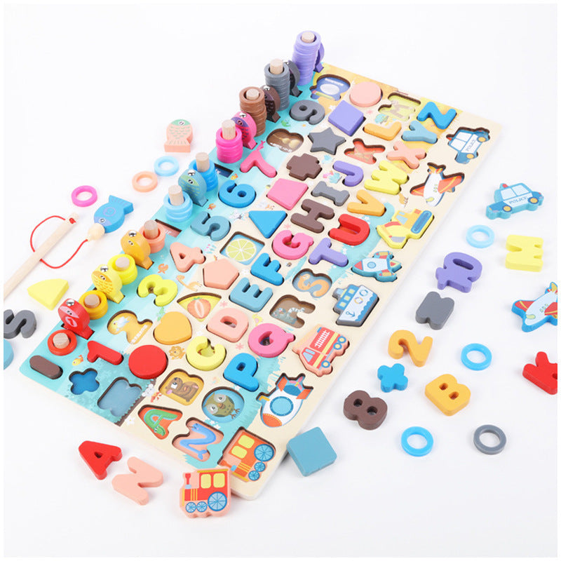 Montessori Educational Wooden Toys for Kids Montessori Toys Board Math Fishing Montessori Toys Educational for 1 2 3 Years Old